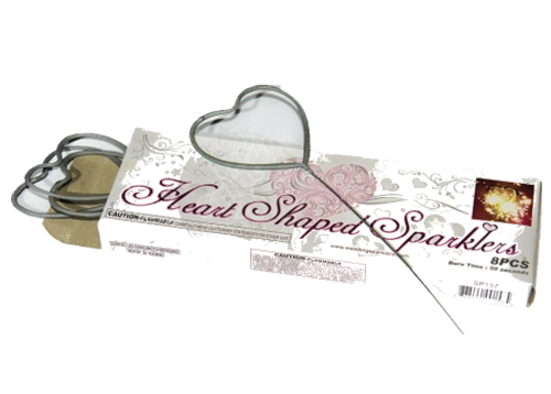 Heart Shaped Sparklers 8 Pc